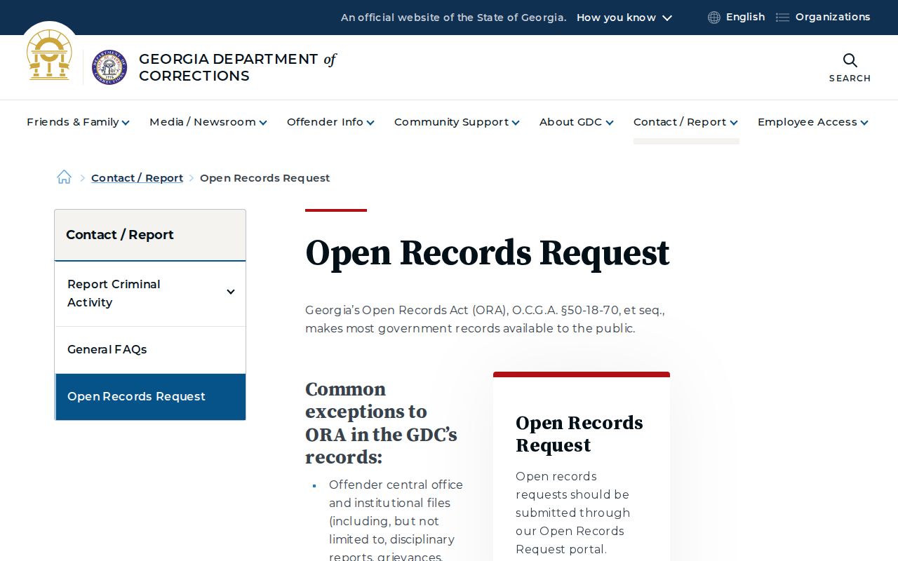 Thomas County state-offender photograph records request through Georgia corrections